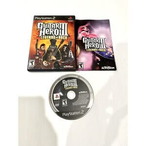 Guitar Hero III Legends of Rock PlayStation 2 Video Game W/ Complete Manual PS2